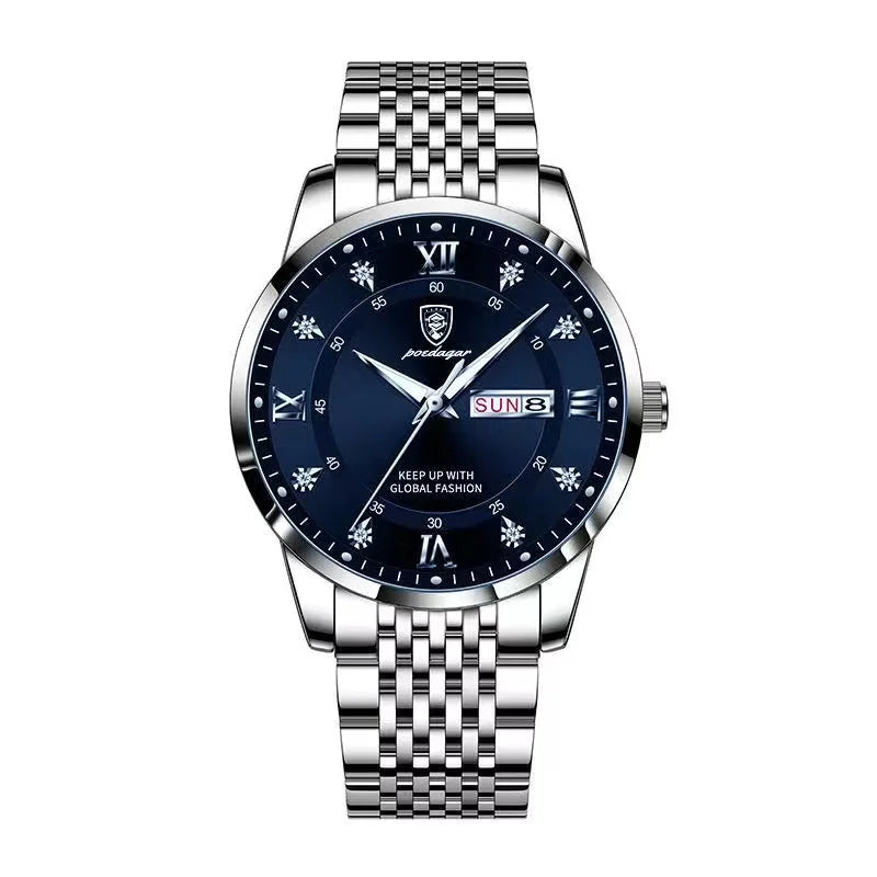 Montre Homme — Quartz Chronomètre, Acier Inoxydable & Waterproof 30ATM