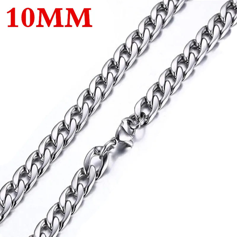 Chaîne Figaro Homme — Acier Inoxydable 316L Étanche, 3mm à 10mm, 50 à 70cm