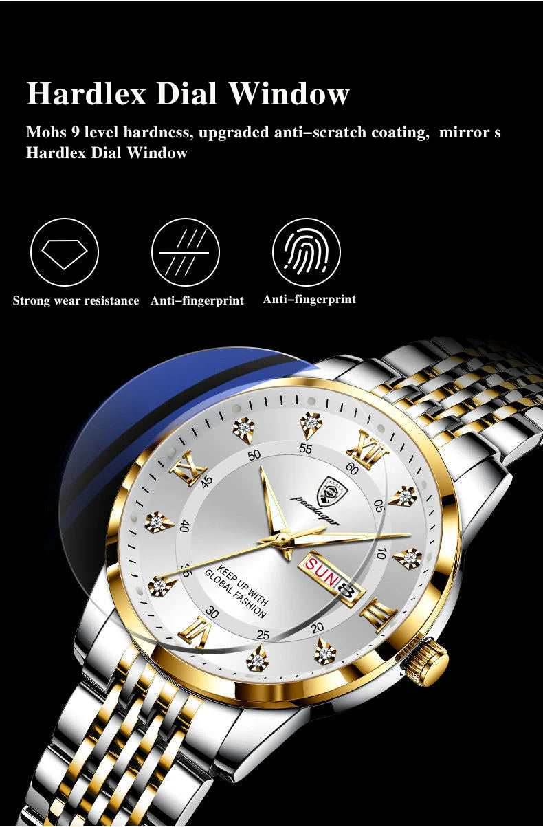 Montre Homme — Quartz Chronomètre, Acier Inoxydable & Waterproof 30ATM