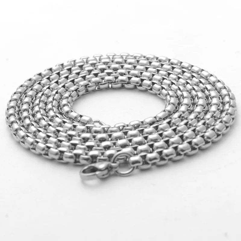 Collier chaîne à maillons en acier inoxydable 316L pour hommes.