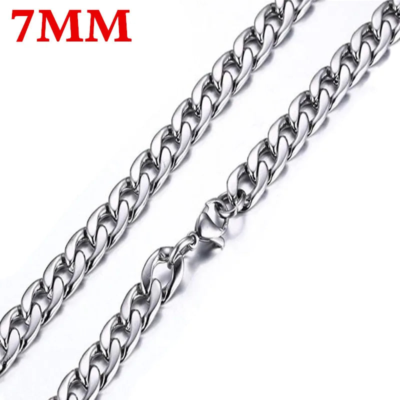 Chaîne Figaro Homme — Acier Inoxydable 316L Étanche, 3mm à 10mm, 50 à 70cm