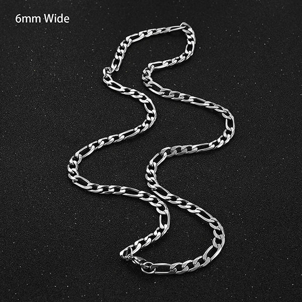 Chaîne Figaro à maillons en acier inoxydable, étanche, couleur argent de haute qualité, collier pour hommes et femmes, bijoux à la mode, cadeau de noël