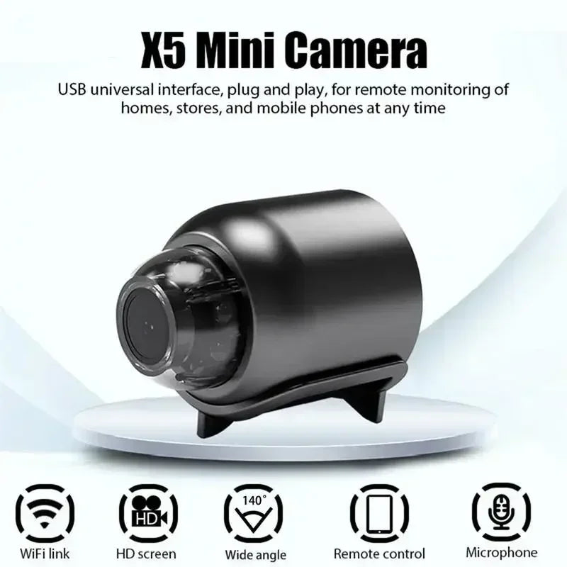 Mini caméra X5 1080P, vision nocturne claire, légère, portable, caméras de qualité supérieure, détection de mouvement, caméra de surveillance sans fil, nouveauté 2026