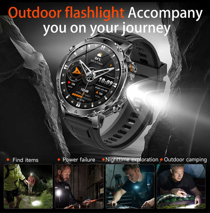 Smartwatch Militaire GUHUAVMI 2026 – Écran AMOLED 1,7", Batterie 1400mAh, GPS, Appel Bluetooth