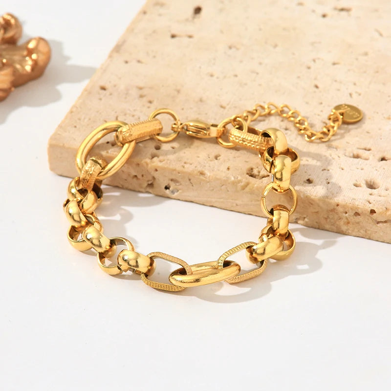 Bracelet jonc unisexe en acier inoxydable, style vintage, texture de haute qualité, bijou de poignet tendance