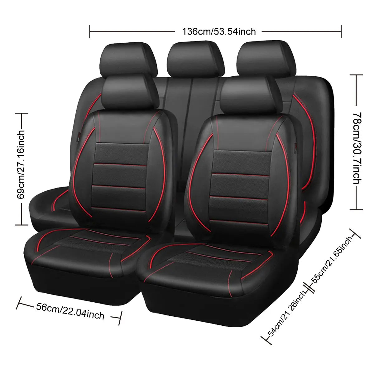 Housse Siège Auto Universelle en Cuir — Kit 9 Pièces pour 5 Places