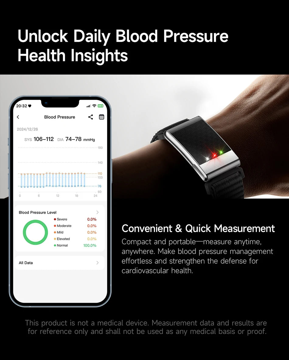 Nouvelle Montre Connectée Ultra-Mince 8mm 2026 pour Femme avec Suivi ECG, Fréquence Cardiaque, Pression Artérielle, Oxygène Sanguin et Appel Bluetooth