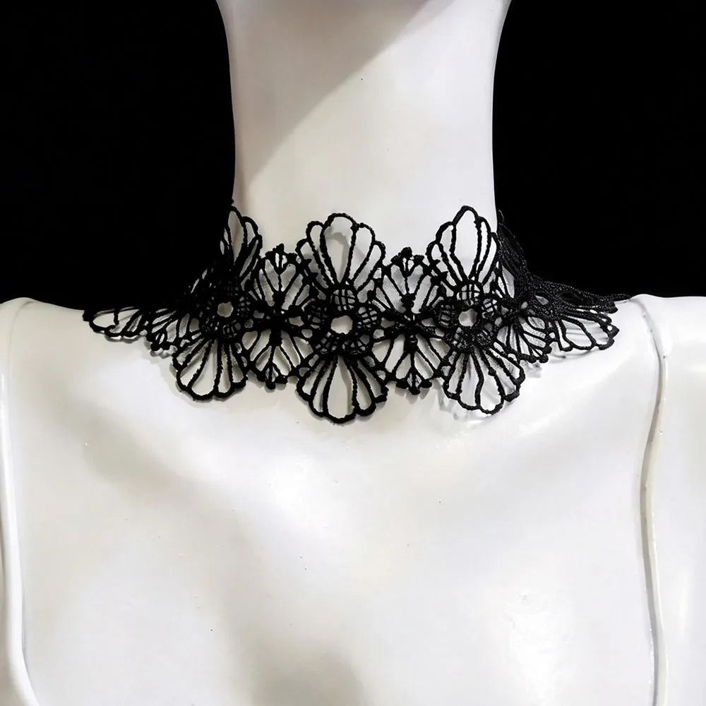 Collier ras du cou sexy en dentelle noire avec nœud pour femme, style gothique, collier doux avec sangle à nœud.