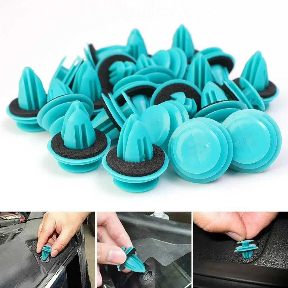 Clip de panneau de porte automatique avec bague d'étanchéité, 100 à 20 pièces, fixation automatique, Rivet, Clip de retenue de pare-chocs,
