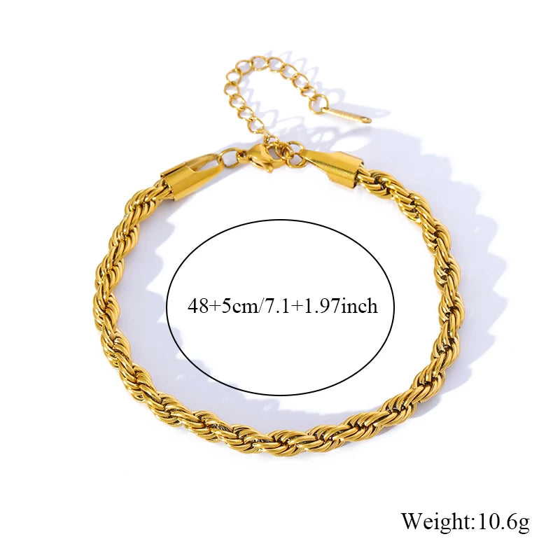 Bracelet jonc en acier inoxydable 316L couleur or pour femmes.