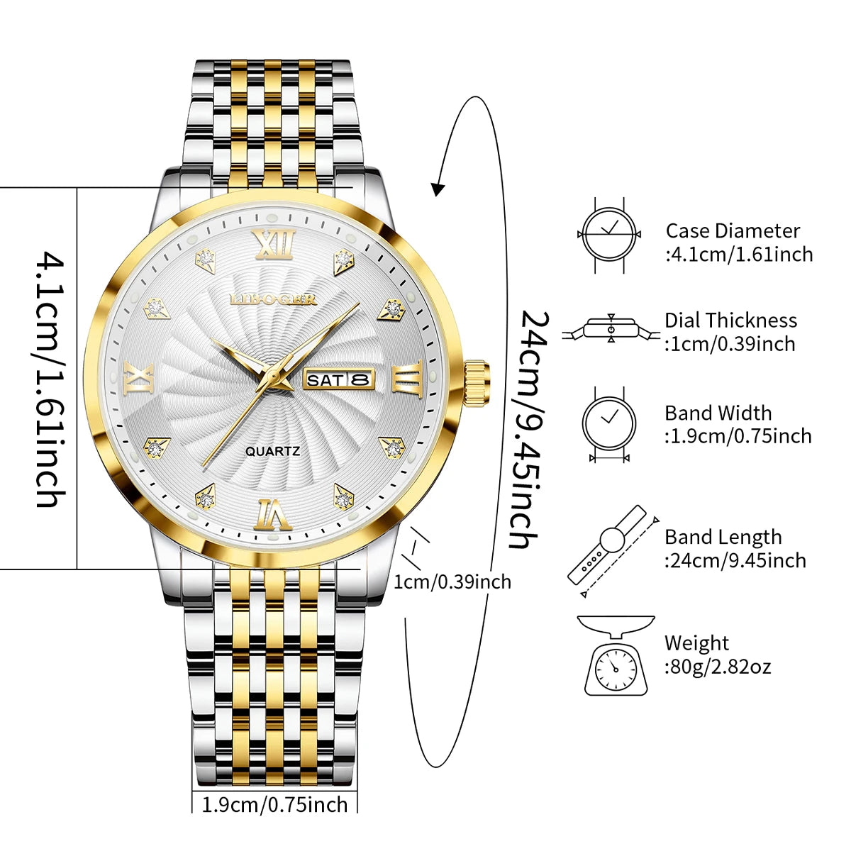 Montres de luxe en acier inoxydable pour hommes, montres-bracelets à Quartz avec cadran lumineux et calendrier, Relogio Masculino (sans boîte)
