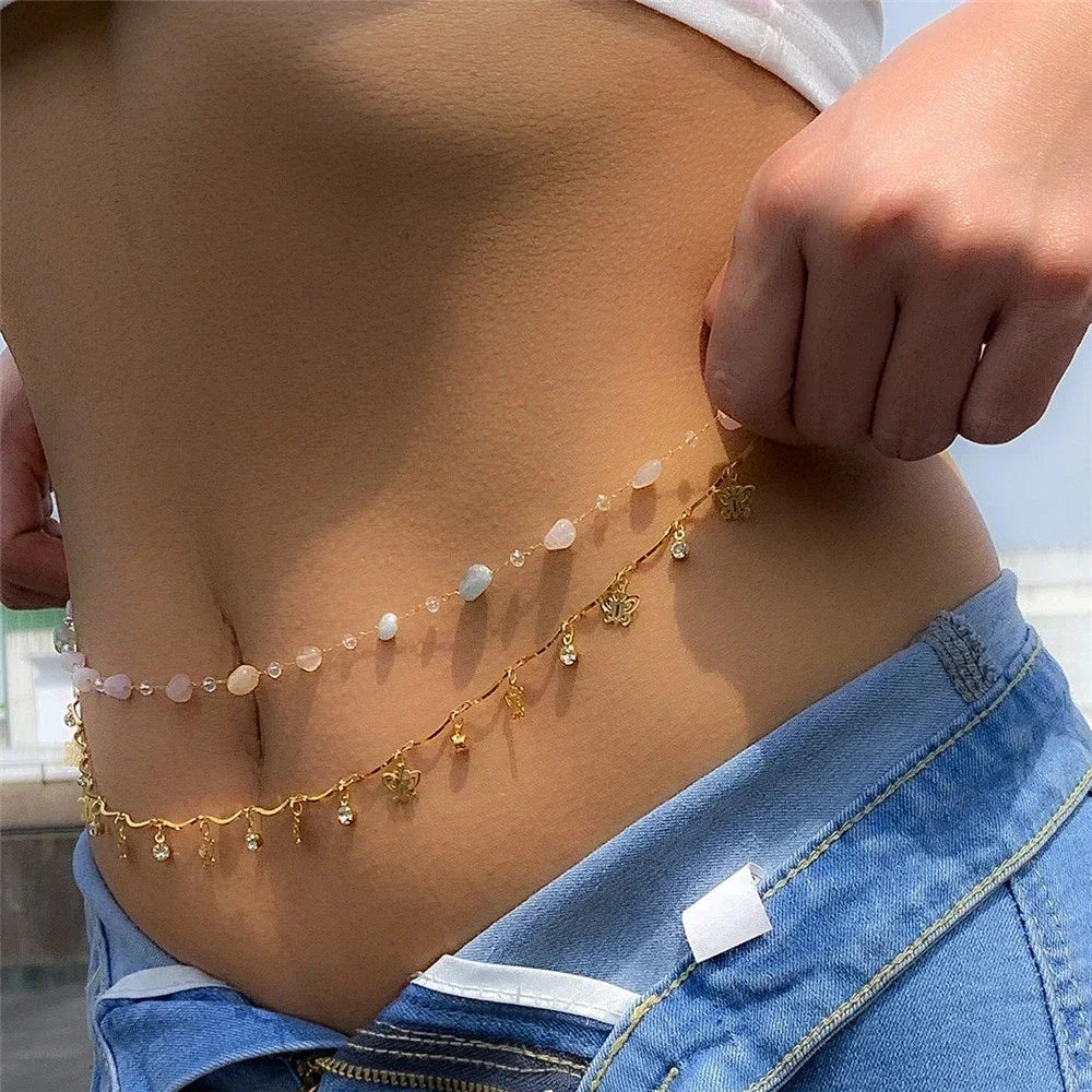 Chaîne de corps perles & dorée