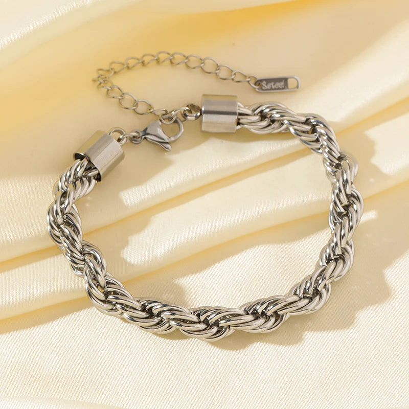 Bracelet Chaîne Acier Inoxydable 316L Femme .