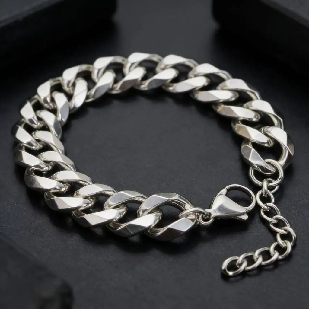 Bracelet chaîne cubaine en acier inoxydable épais HNSP 3MM-15MM pour hommes, bijou de main, accessoire de style punk urbain