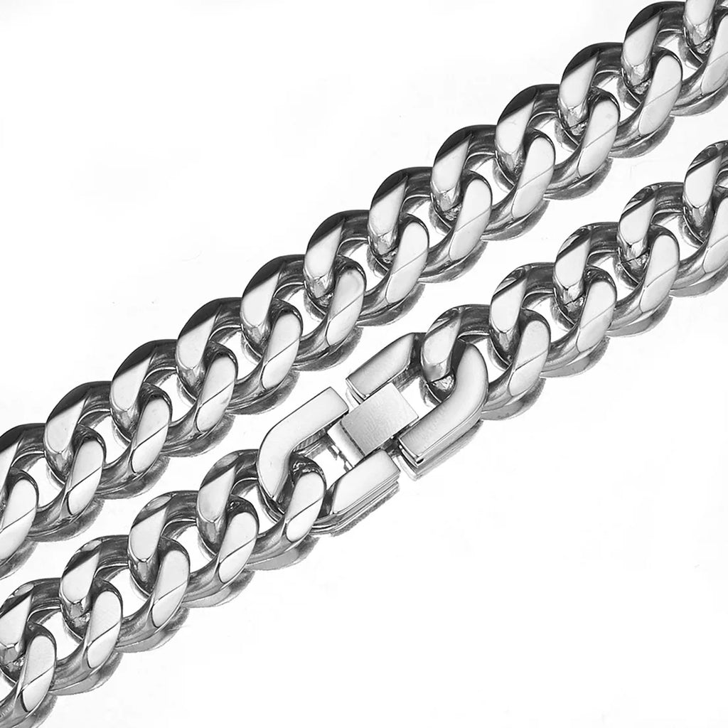 Collier chaîne cubaine Miami en acier inoxydable 316L HNSP pour homme, bijoux épais 7MM/9MM/15MM, accessoires streetwear punk