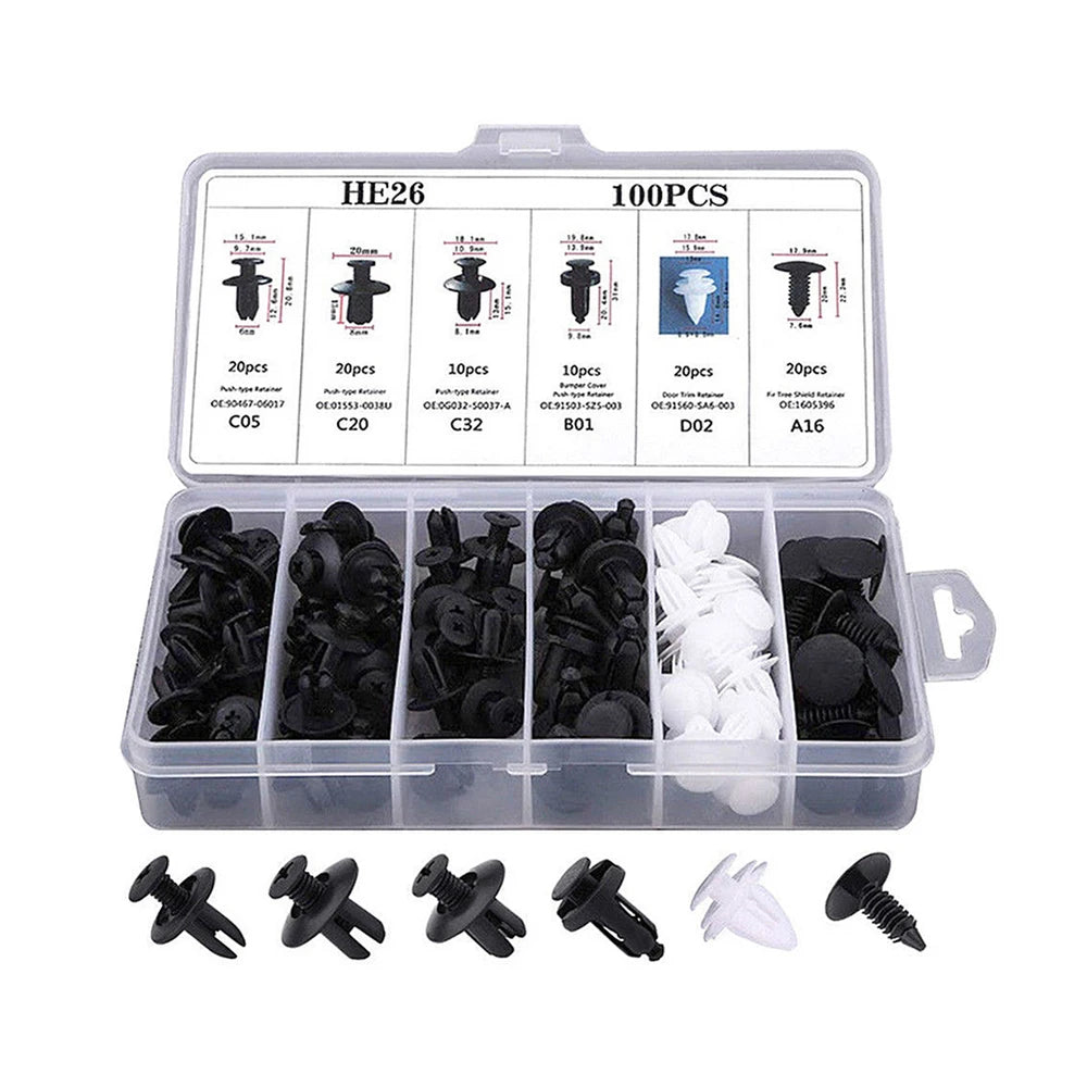 Clips de retenue en plastique pour voiture, goupille de poussée pour garde-boue Automobile, Rivet de panneau de garniture de porte, outil de fixation de taille mixte pour pare-chocs Automobile
