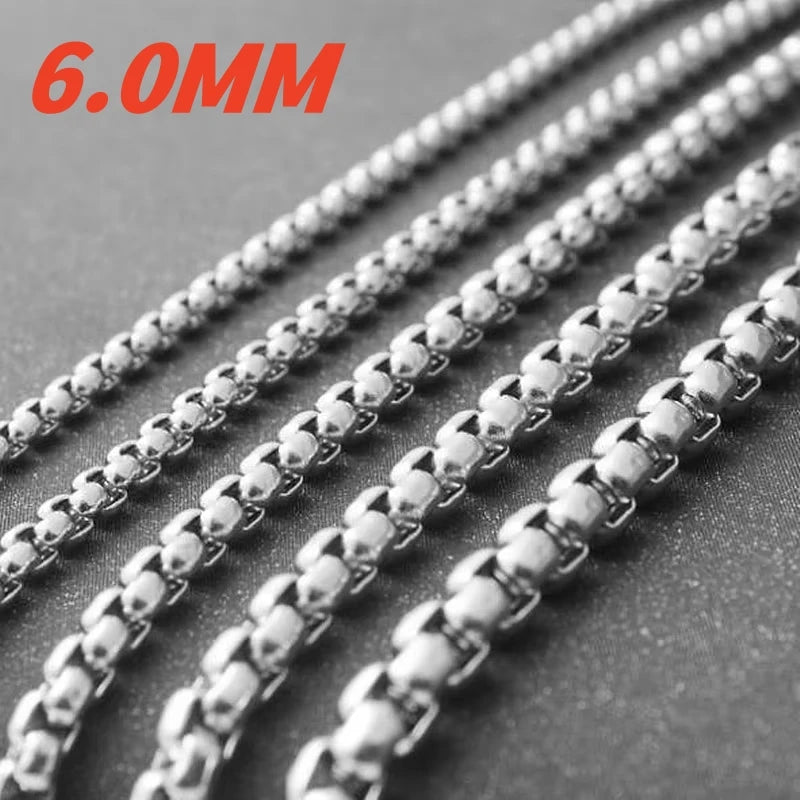 Collier chaîne à maillons en acier inoxydable 316L pour hommes.