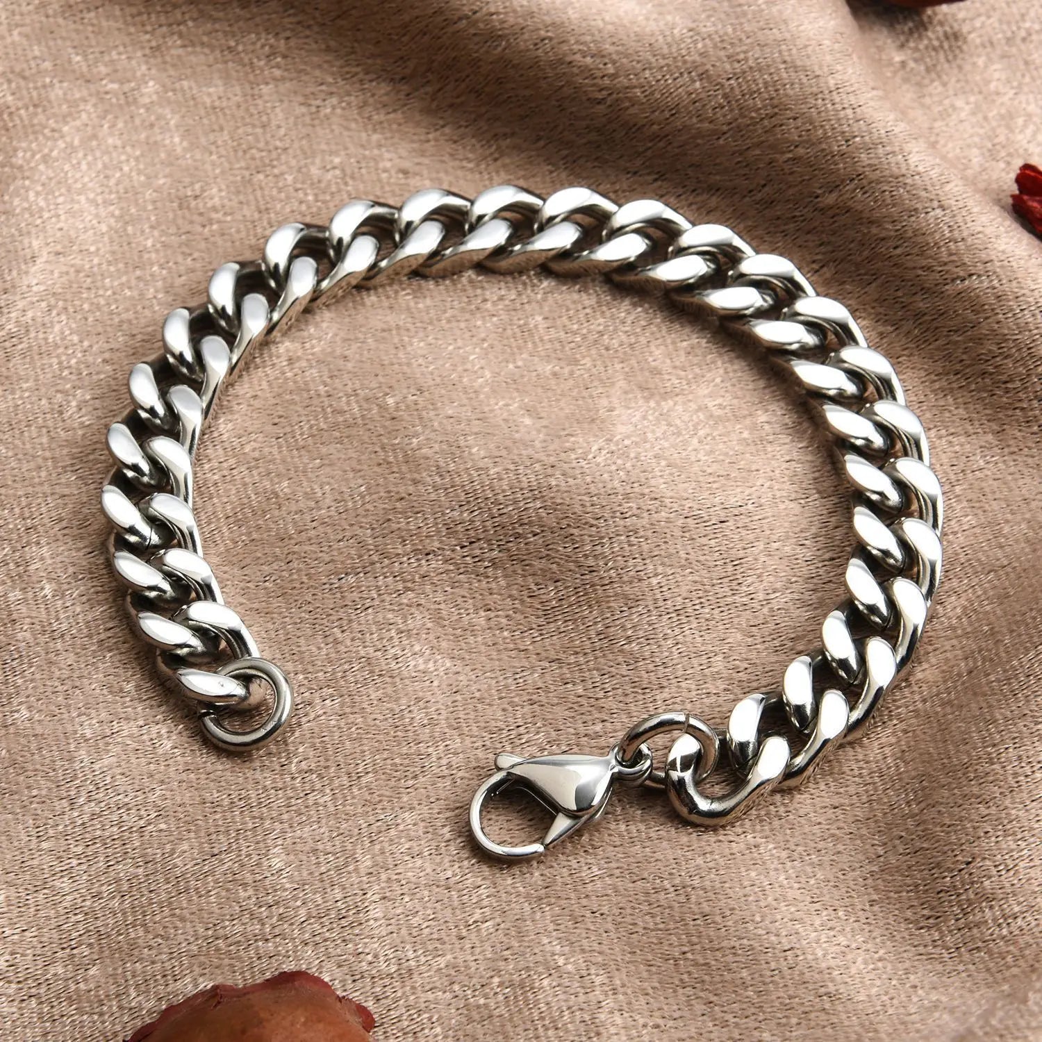 Bracelet cubain en acier inoxydable HNSP pour hommes, chaîne de main punk, accessoires de bijoux masculins, cadeau, largeur 8 mm-14 mm