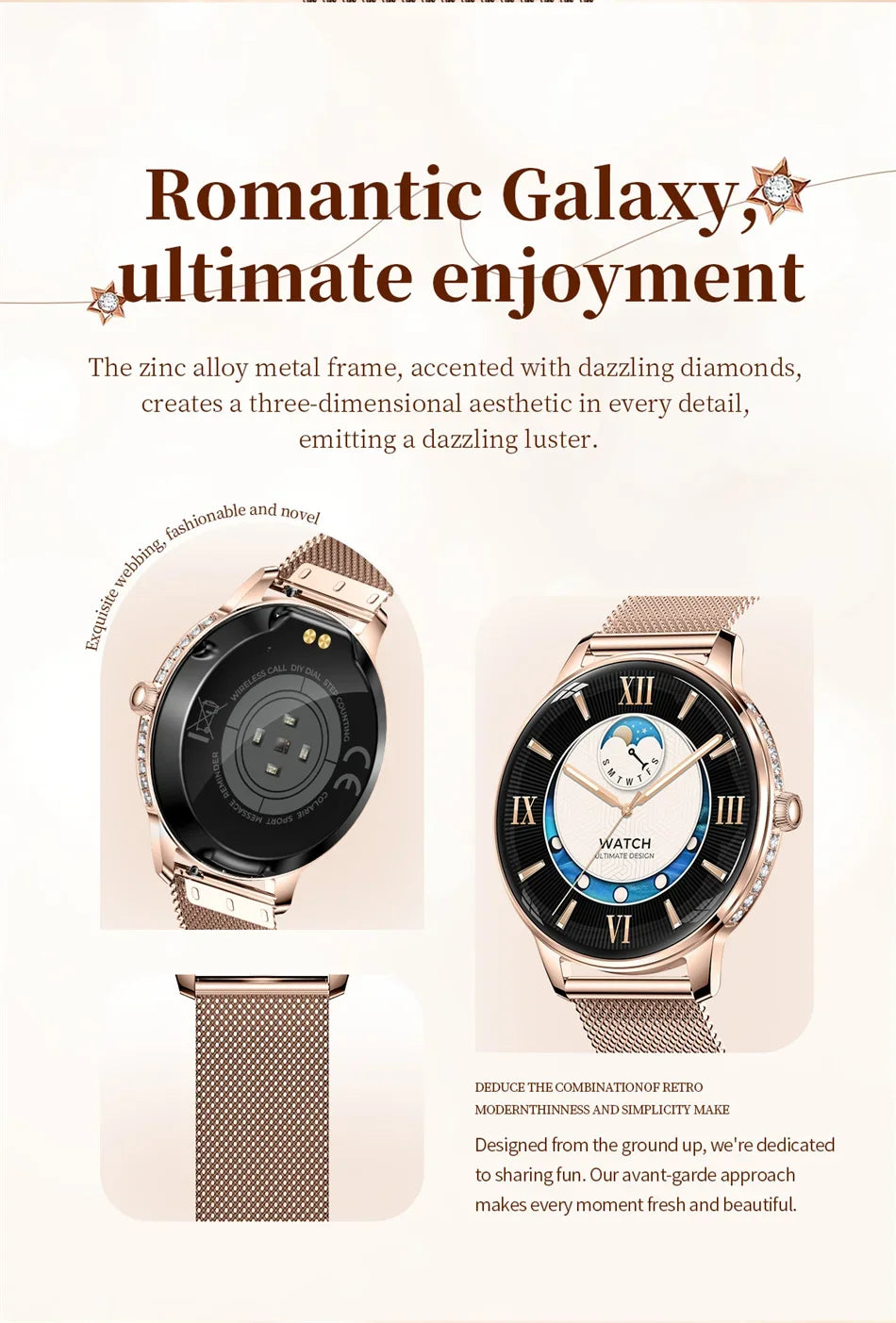 Nouvelle Montre Connectée Ultra-Mince 2026 pour Femme avec Suivi de Santé, Appel Bluetooth, Fréquence Cardiaque, Oxygène Sanguin et Modes Sportifs