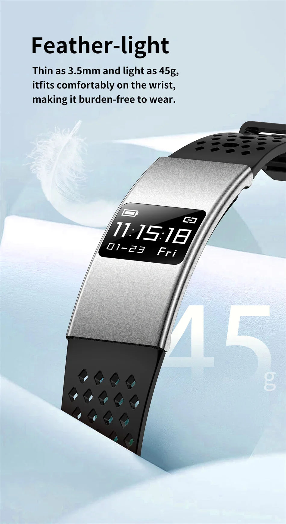 Nouveau modèle 2026 – Bracelet intelligent ultra-fin 3,5 mm avec suivi scientifique du sommeil et surveillance de la santé 24h/24 pour femmes