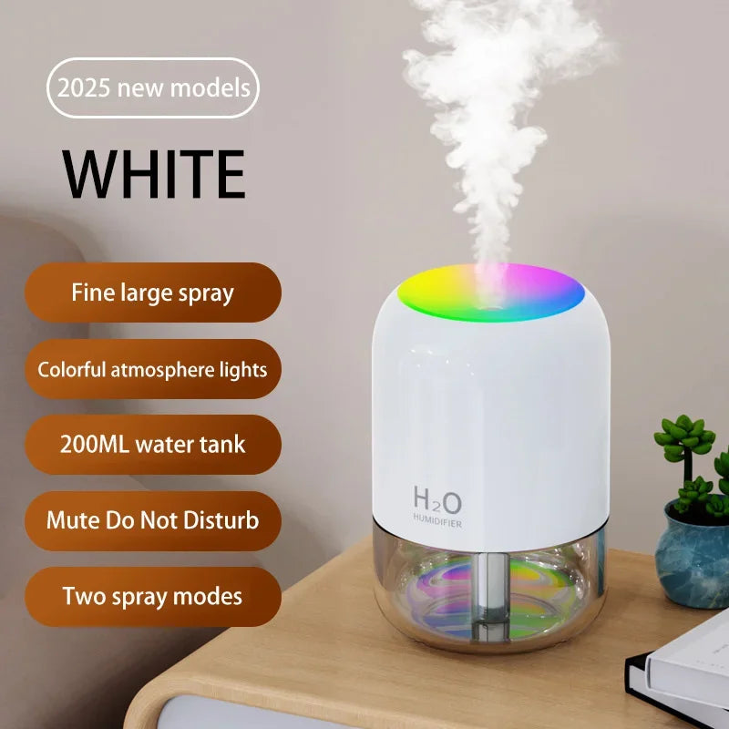 Nouveau mini humidificateur d'air , silencieux,avec lumière d'ambiance.