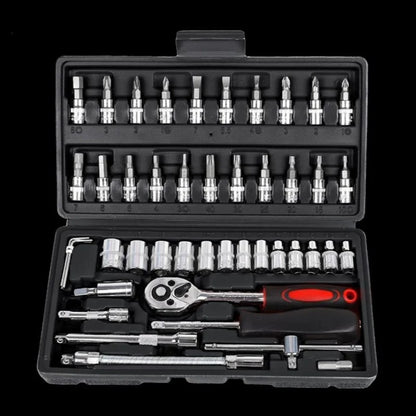 Kit d'outils de Réparation Auto 46 Pièces – Coffret Cliquet Multifonction
