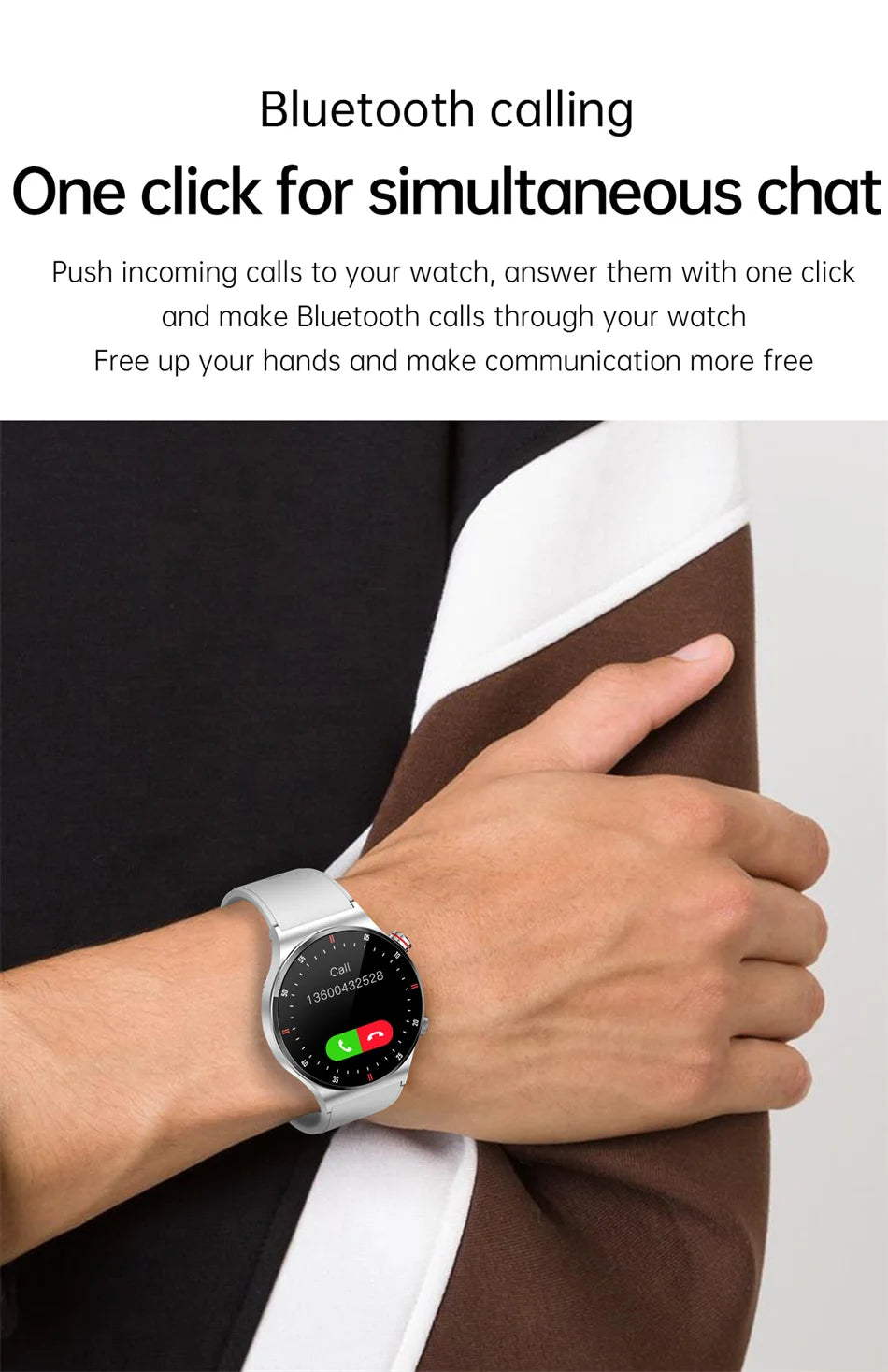 Montre Connectée Homme ChiBear – 1,28" GPS, ECG+PPG, Appel BT, Cardio, 100+ Sports