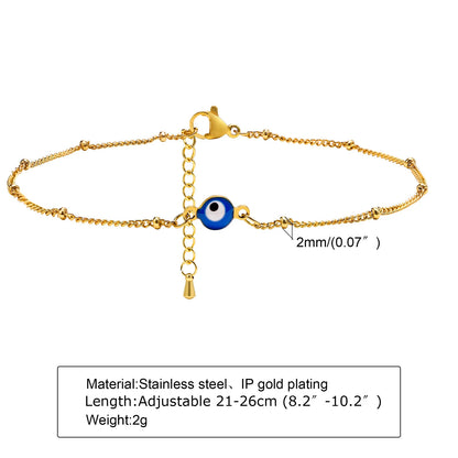 Bracelet de cheville à disque pour femmes, acier inoxydable réglable.