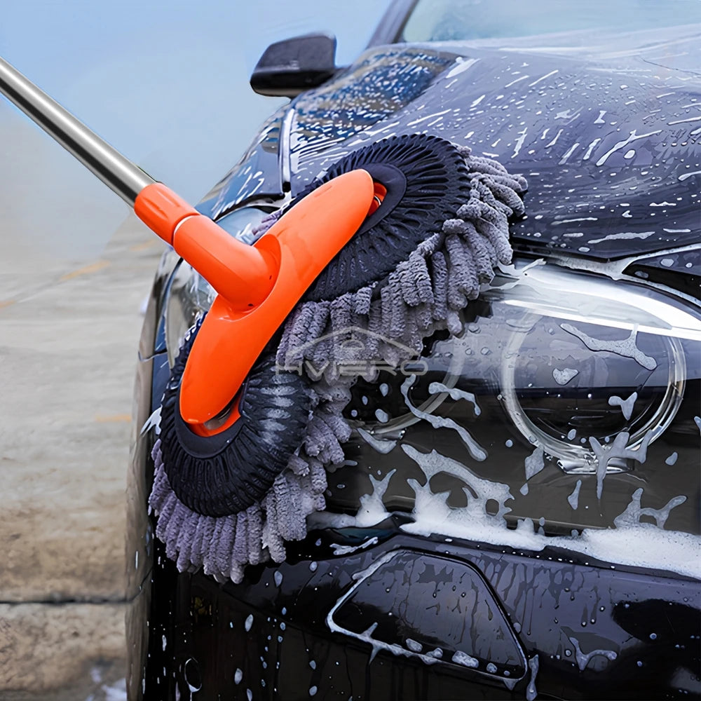 Kit polyvalent de nettoyage de voiture, 1 pièce, brosse en microfibre, éponge de vadrouille, lingette, outils automobiles pour la maison, accessoires de nettoyage universels, jaune et gris