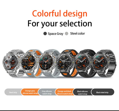 Smartwatch Militaire GUHUAVMI 2026 – Écran AMOLED 1,7", Batterie 1400mAh, GPS, Appel Bluetooth