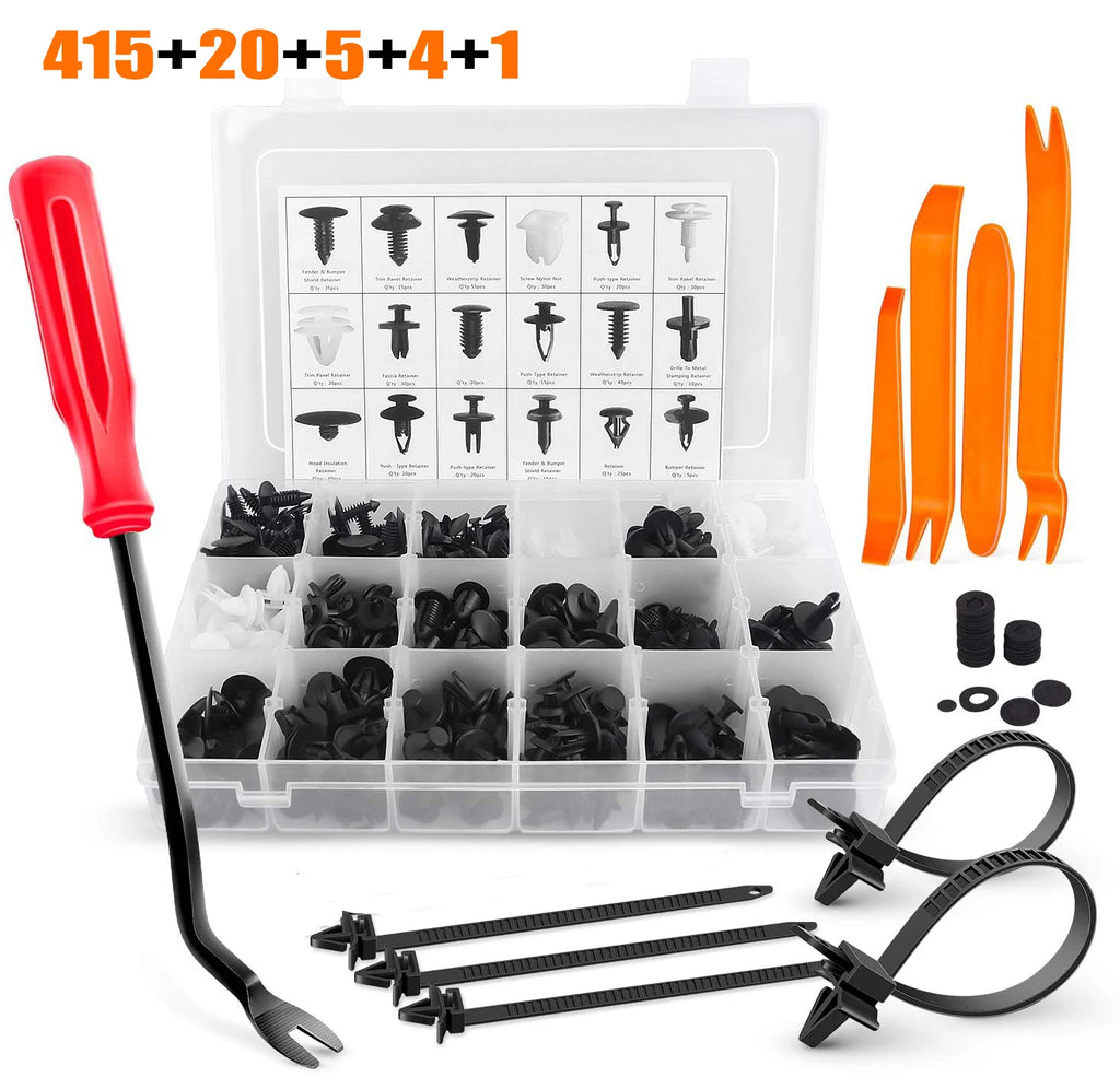 Clips de retenue en plastique pour voiture, goupille de poussée pour garde-boue Automobile, Rivet de panneau de garniture de porte, outil de fixation de taille mixte pour pare-chocs Automobile
