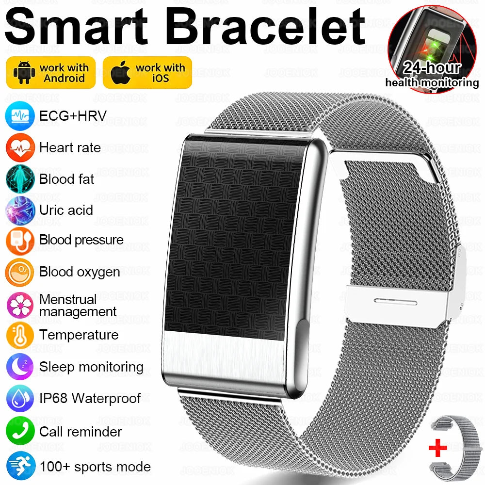 Nouvelle Montre Connectée Ultra-Mince 8mm 2026 pour Femme avec Suivi ECG, Fréquence Cardiaque, Pression Artérielle, Oxygène Sanguin et Appel Bluetooth