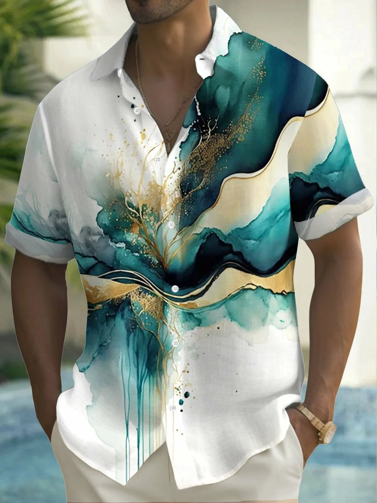 Chemise Hawaïenne Homme | Géométrique Artistique 3D | S à 5XL
