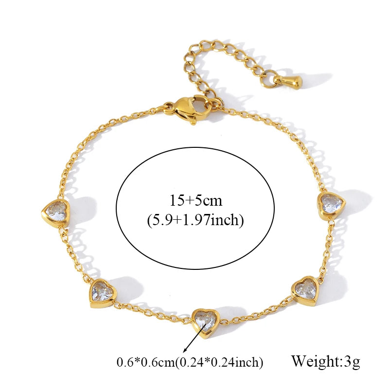 Bracelet en acier inoxydable 316L avec nœud papillon et zircon.