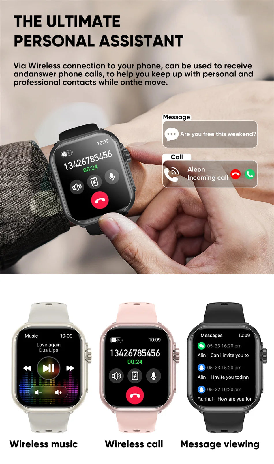Montre Ultra 2 SE montre intelligente hommes femmes 1000mAh Bluetooth appel sport Fitness Bracelet IP68 étanche Smartwatch IOS