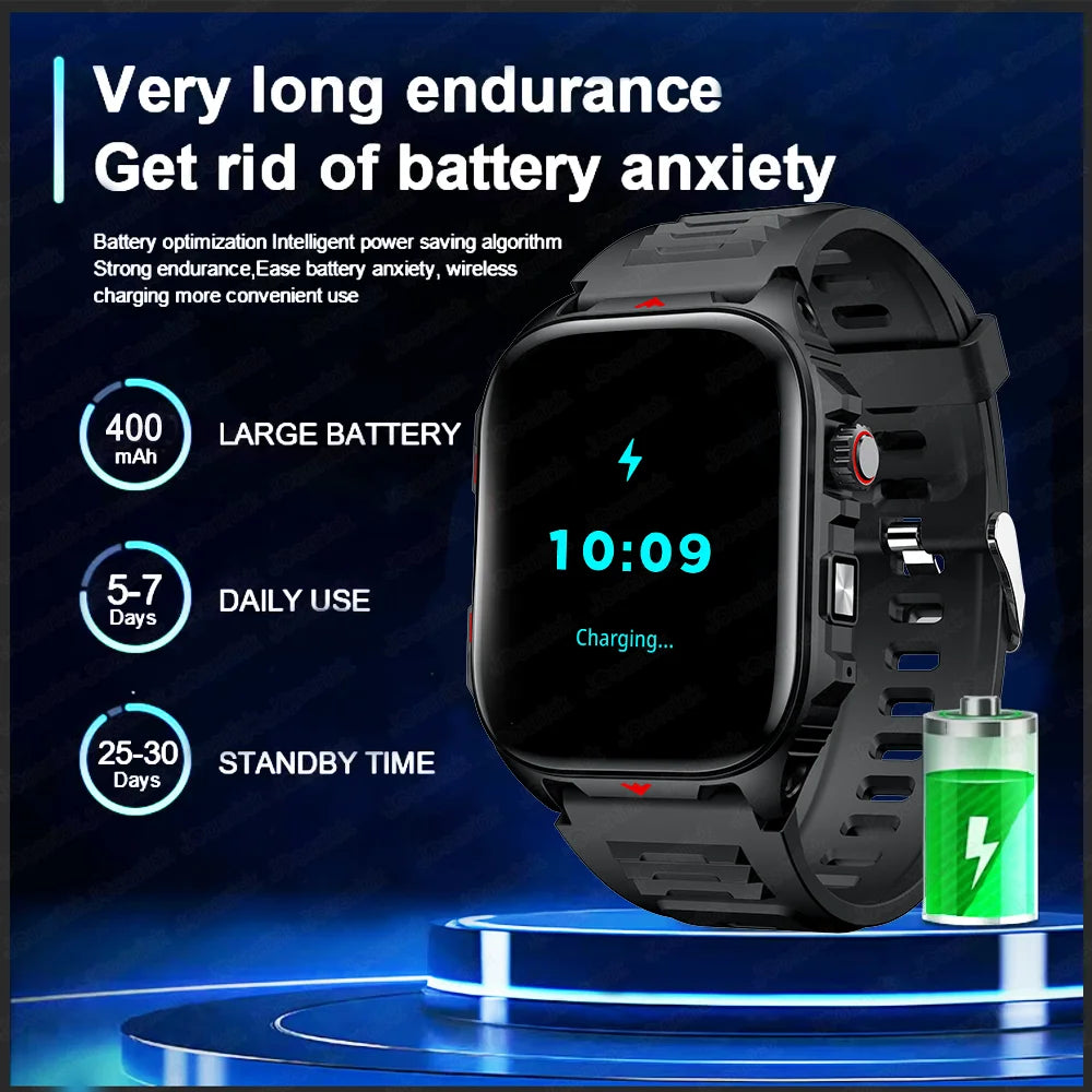 2025New GPS sport montre intelligente hommes 2.01 pouces 400 mAh batterie Fitness Tracker Bluetooth appel étanche nouvelle montre intelligente