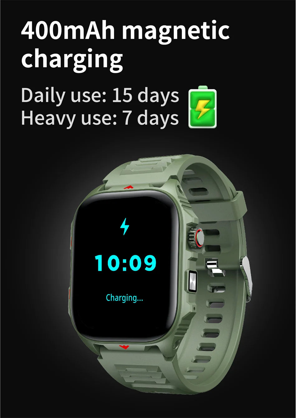 2025New GPS sport montre intelligente hommes 2.01 pouces 400 mAh batterie Fitness Tracker Bluetooth appel étanche nouvelle montre intelligente