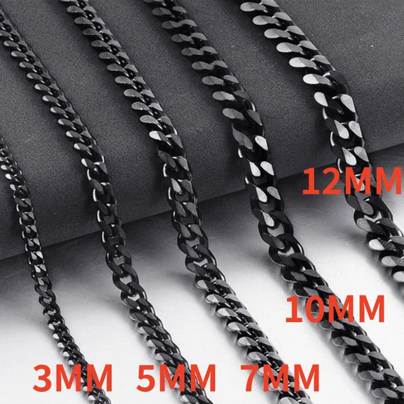 Collier chaîne cubaine en acier inoxydable 316L pour femmes et hommes, bijoux de cou unisexes, accessoire Goth Punk, cadeau