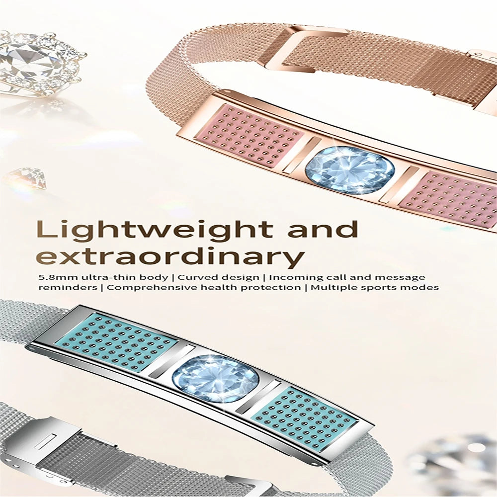 Nouvelle Montre Connectée Ultra-Mince 5,8 mm 2026 pour Femme, 100+ Modes Sportifs, Suivi Scientifique du Sommeil et Surveillance de l'Oxygène Sanguin