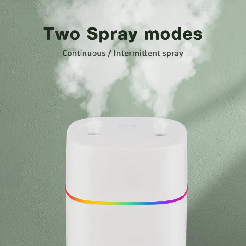 Humidificateur d'air Lenovo 600ML, double port de pulvérisation, humidificateur d'huiles essentielles, atomiseur silencieux, lumières colorées pour la maison et le bureau