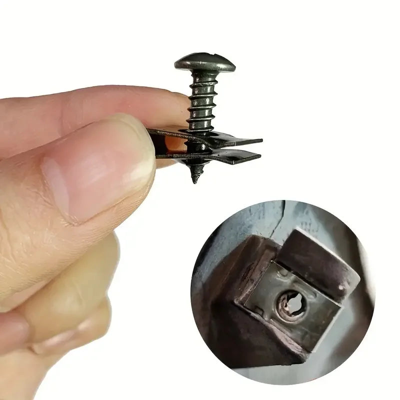 Jeu de Clips à vis métalliques pour voiture, 10/200 pièces, Clip de fixation de Type U avec vis antirouille, boucle de Protection de pare-chocs de garde-boue, vis en feuille de fer