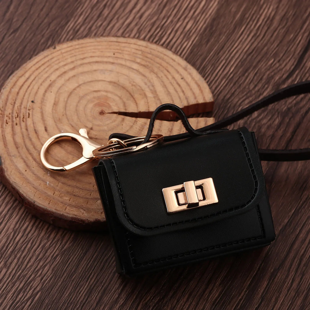 Mini Sac Porte-Clés en Cuir PU — Porte-Monnaie Zippé, Pendentif Sac, 7 Coloris