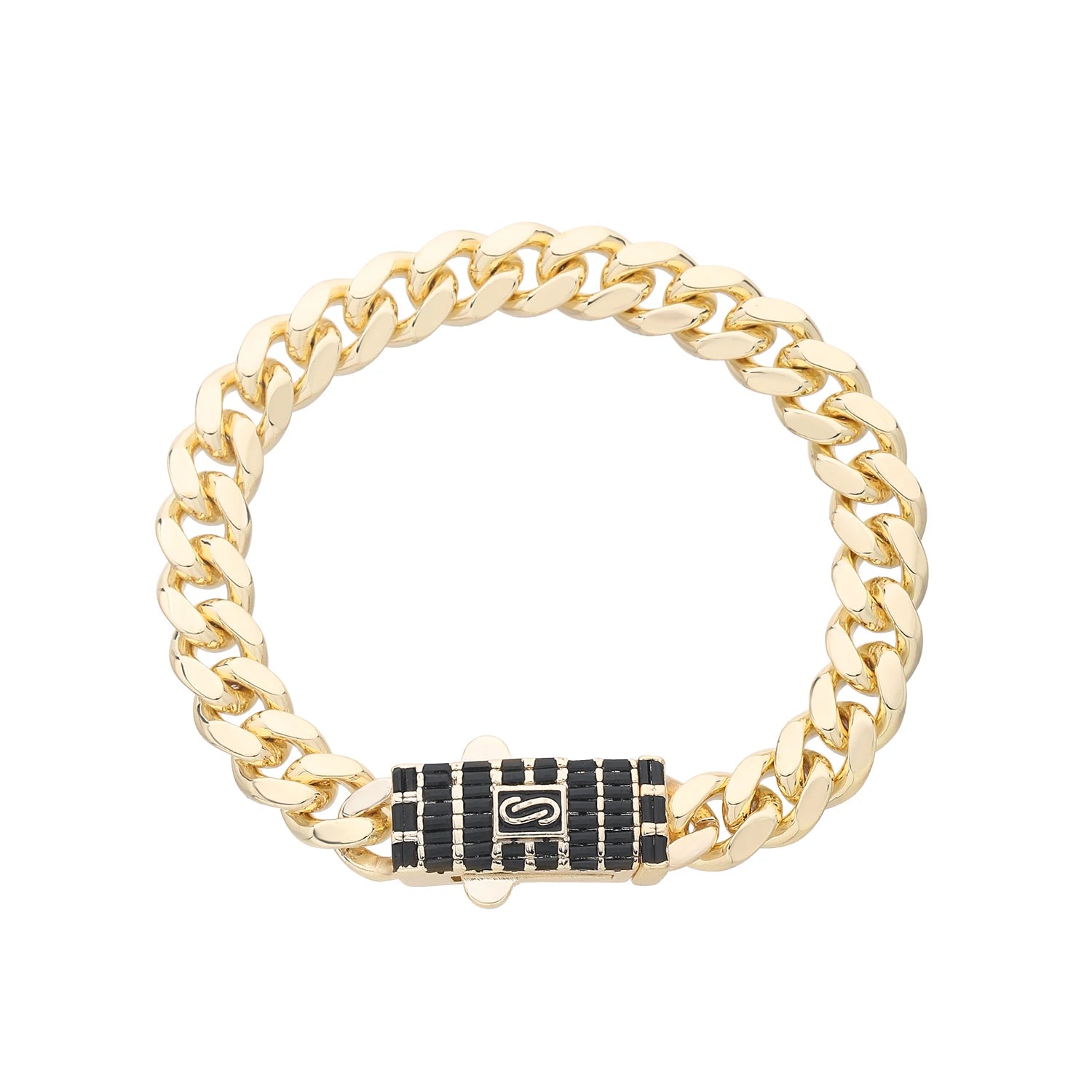 Bracelet de cheville de style Monaco hommes femmes, plaqué or 14 carats.