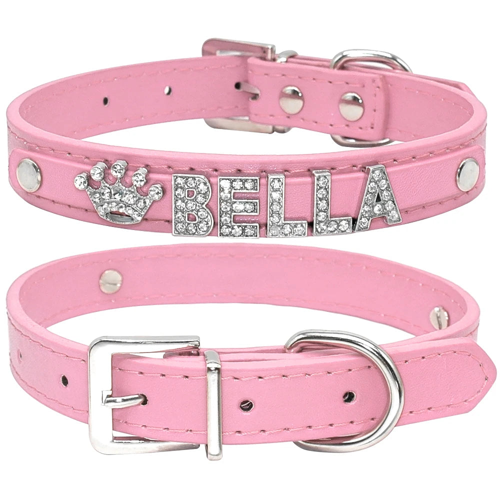 Colliers pour chiots en strass scintillants, personnalisés pour petits chiens, Chihuahua, collier personnalisé avec nom gratuit, breloques, accessoires pour animaux de compagnie