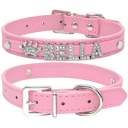 Colliers pour chiots en strass scintillants, personnalisés pour petits chiens, Chihuahua, collier personnalisé avec nom gratuit, breloques, accessoires pour animaux de compagnie
