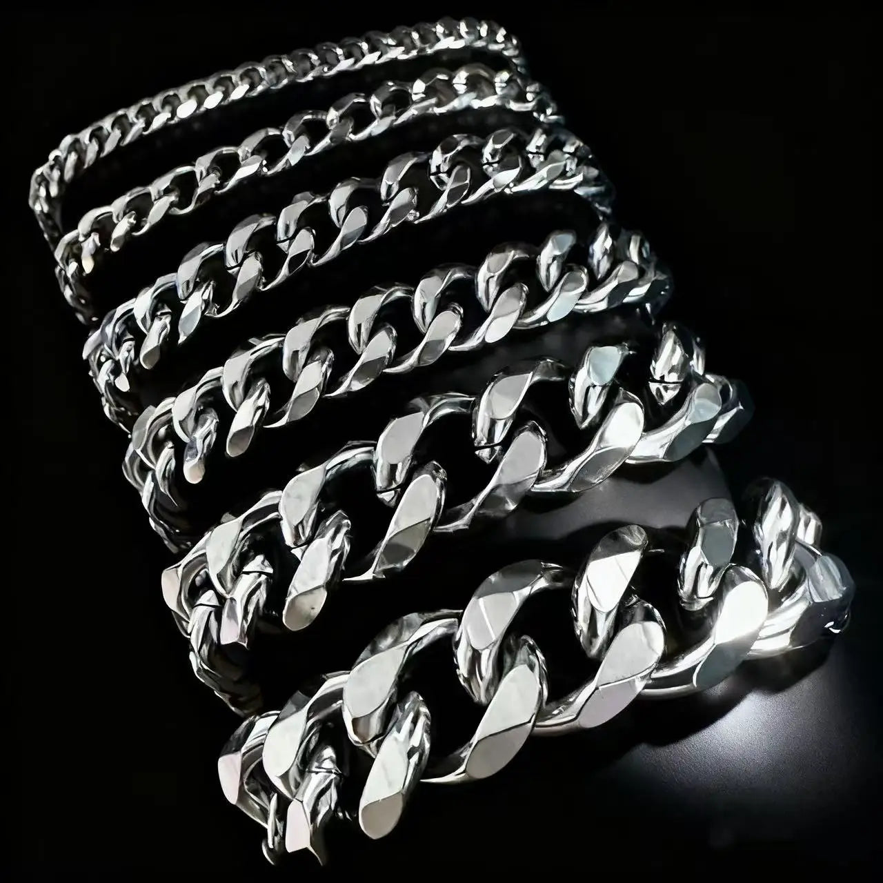 HNSP – Bracelet en acier inoxydable pour hommes, chaîne cubaine, couleur or, taille réglable, bijoux tendance, chaînes pour les mains, largeur 3/5/7/9/13/15MM