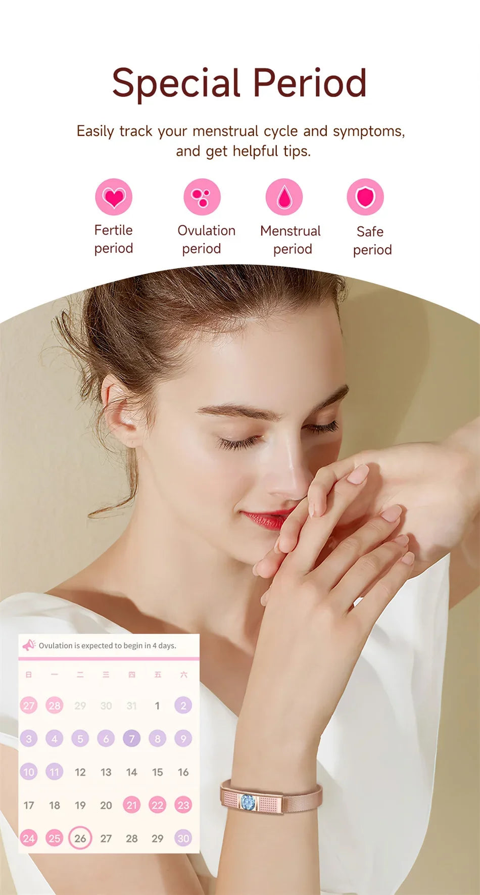Nouvelle Montre Connectée Ultra-Mince 5,8 mm 2026 pour Femme, 100+ Modes Sportifs, Suivi Scientifique du Sommeil et Surveillance de l'Oxygène Sanguin