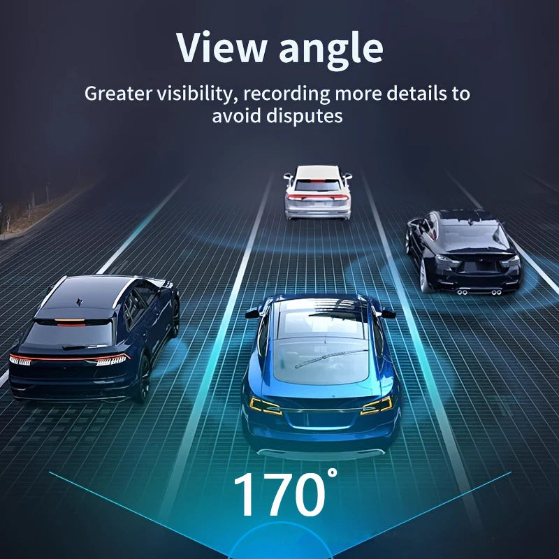 Caméra de tableau de bord double WIFI 1080P pour voitures, avant et intérieure, caméra de voiture avec vision nocturne IR, enregistrement en boucle, grand angle, caméra DVR pour voiture