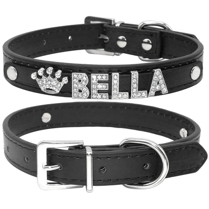 Colliers pour chiots en strass scintillants, personnalisés pour petits chiens, Chihuahua, collier personnalisé avec nom gratuit, breloques, accessoires pour animaux de compagnie
