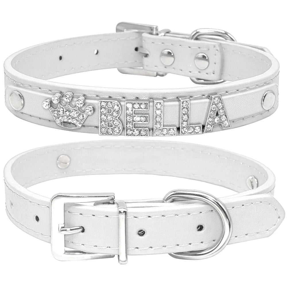 Colliers pour chiots en strass scintillants, personnalisés pour petits chiens, Chihuahua, collier personnalisé avec nom gratuit, breloques, accessoires pour animaux de compagnie